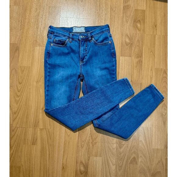 Free People Women’s Ankle Distressed Busted Knee Denim Jeans Blue - Picture 2 of 8
